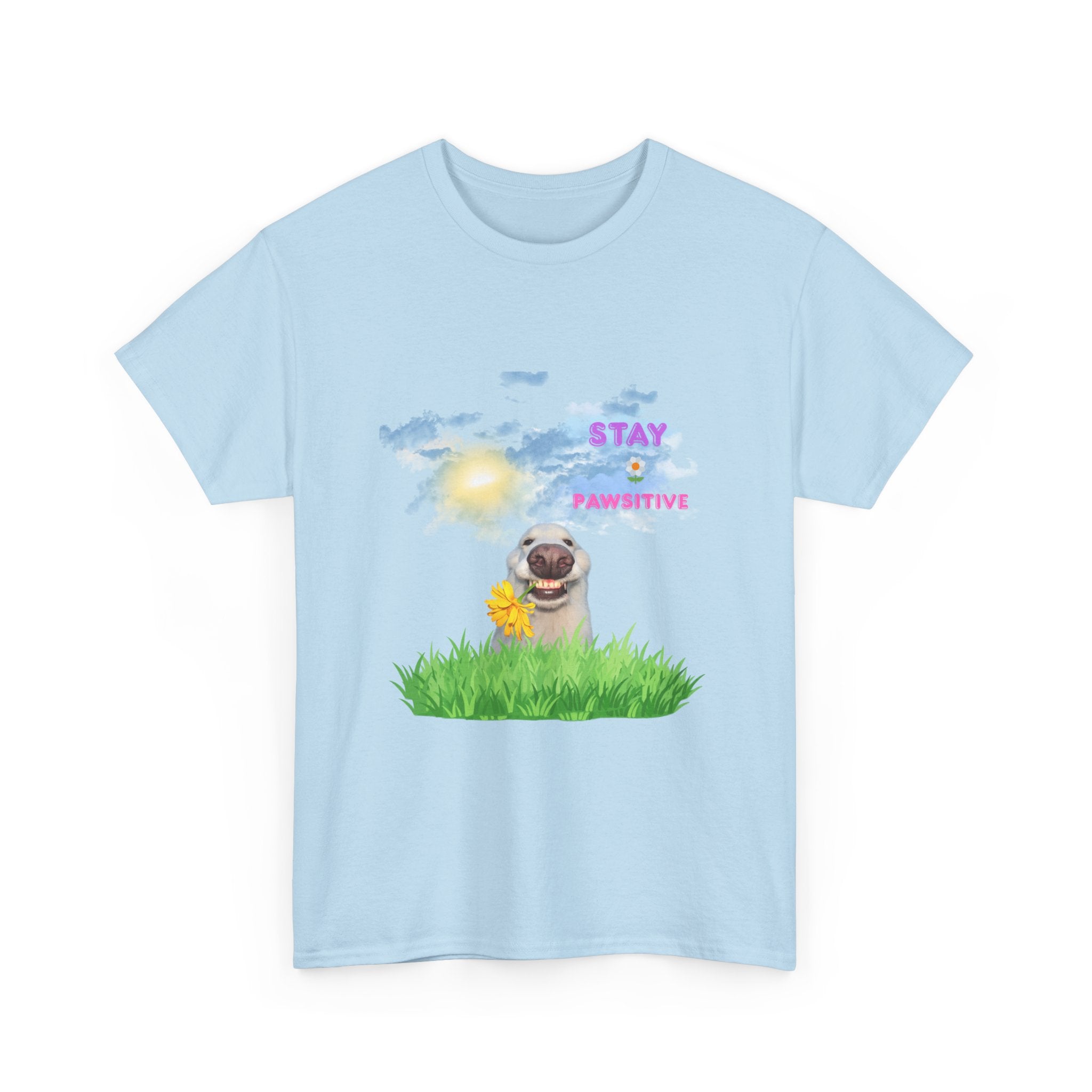 Stay Paw-sitive Dog Tee — Cute Pug Sunshine Graphic T-Shirt