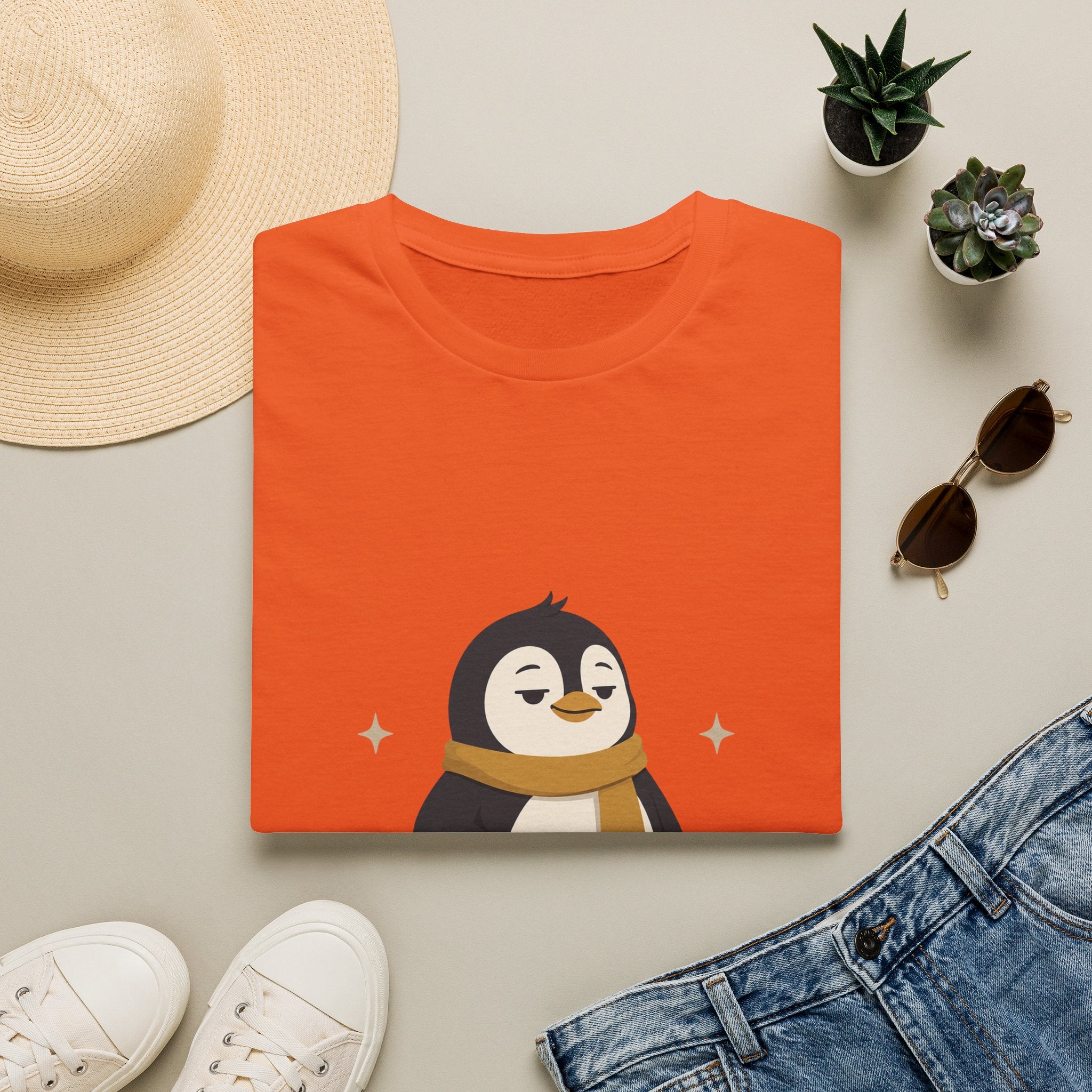 Penguin "Built Quietly" T-Shirt — Cute Cozy Penguin Graphic Tee