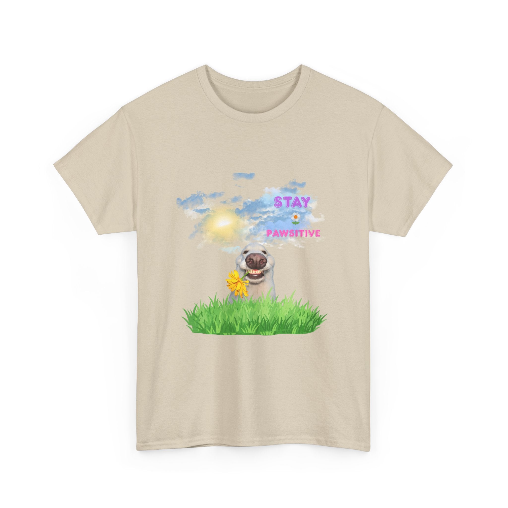 Stay Paw-sitive Dog Tee — Cute Pug Sunshine Graphic T-Shirt