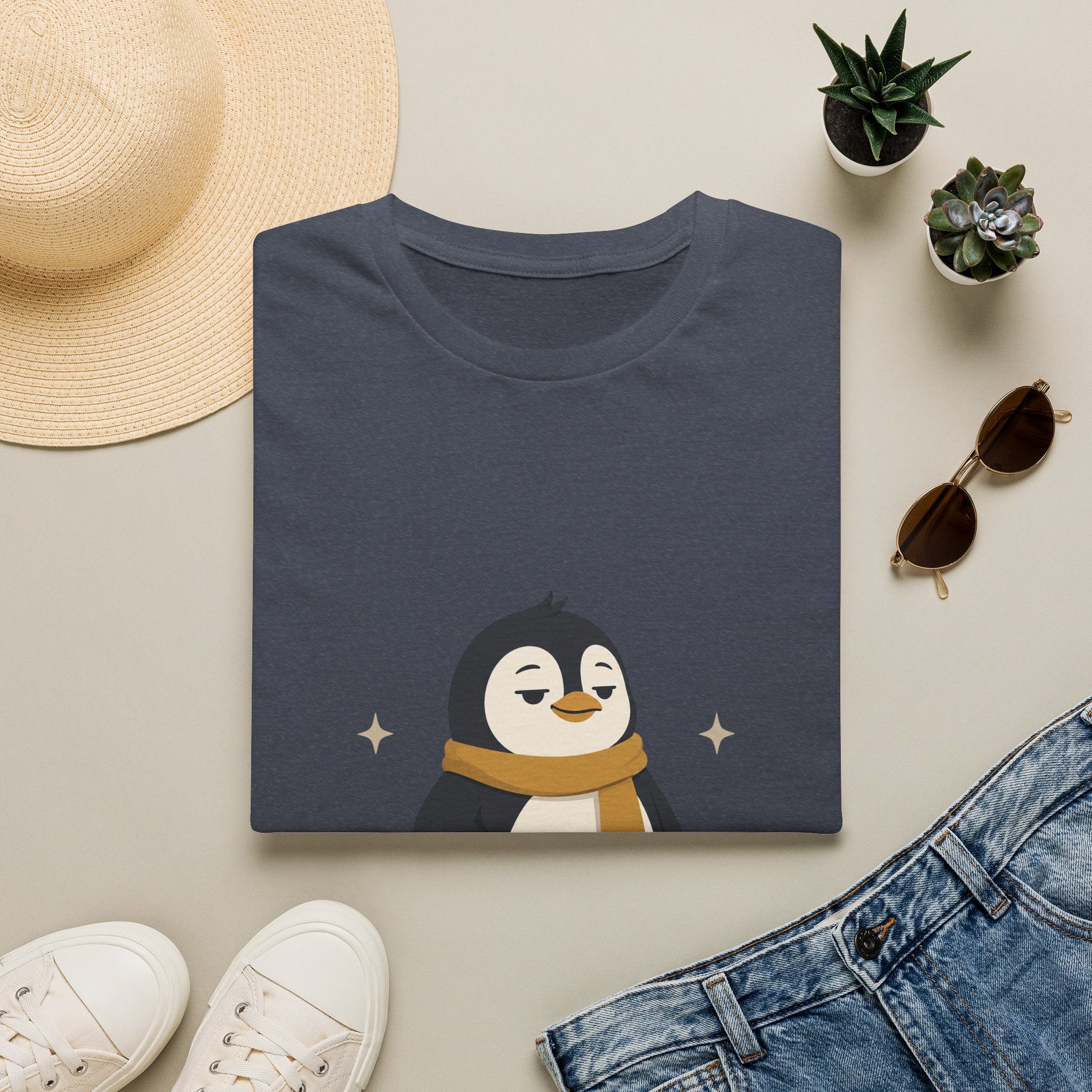 Penguin "Built Quietly" T-Shirt — Cute Cozy Penguin Graphic Tee