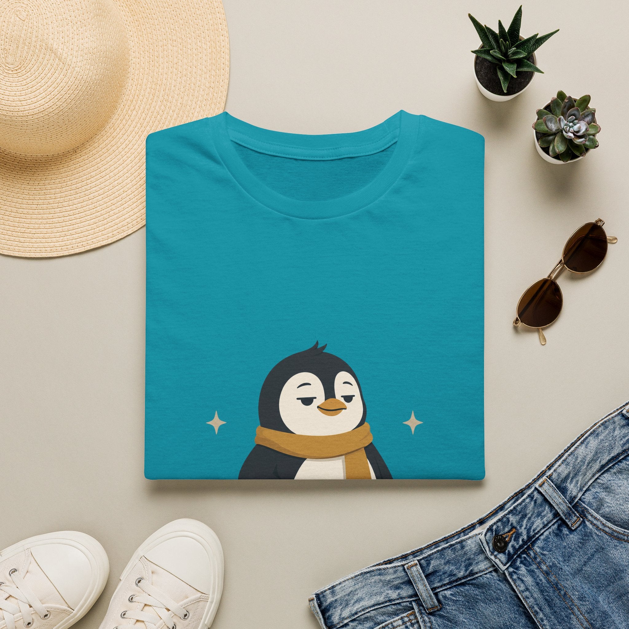 Penguin "Built Quietly" T-Shirt — Cute Cozy Penguin Graphic Tee