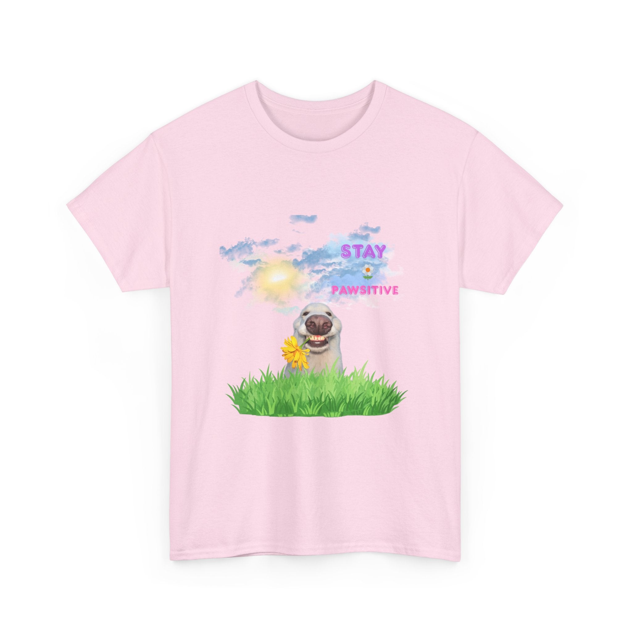 Stay Paw-sitive Dog Tee — Cute Pug Sunshine Graphic T-Shirt
