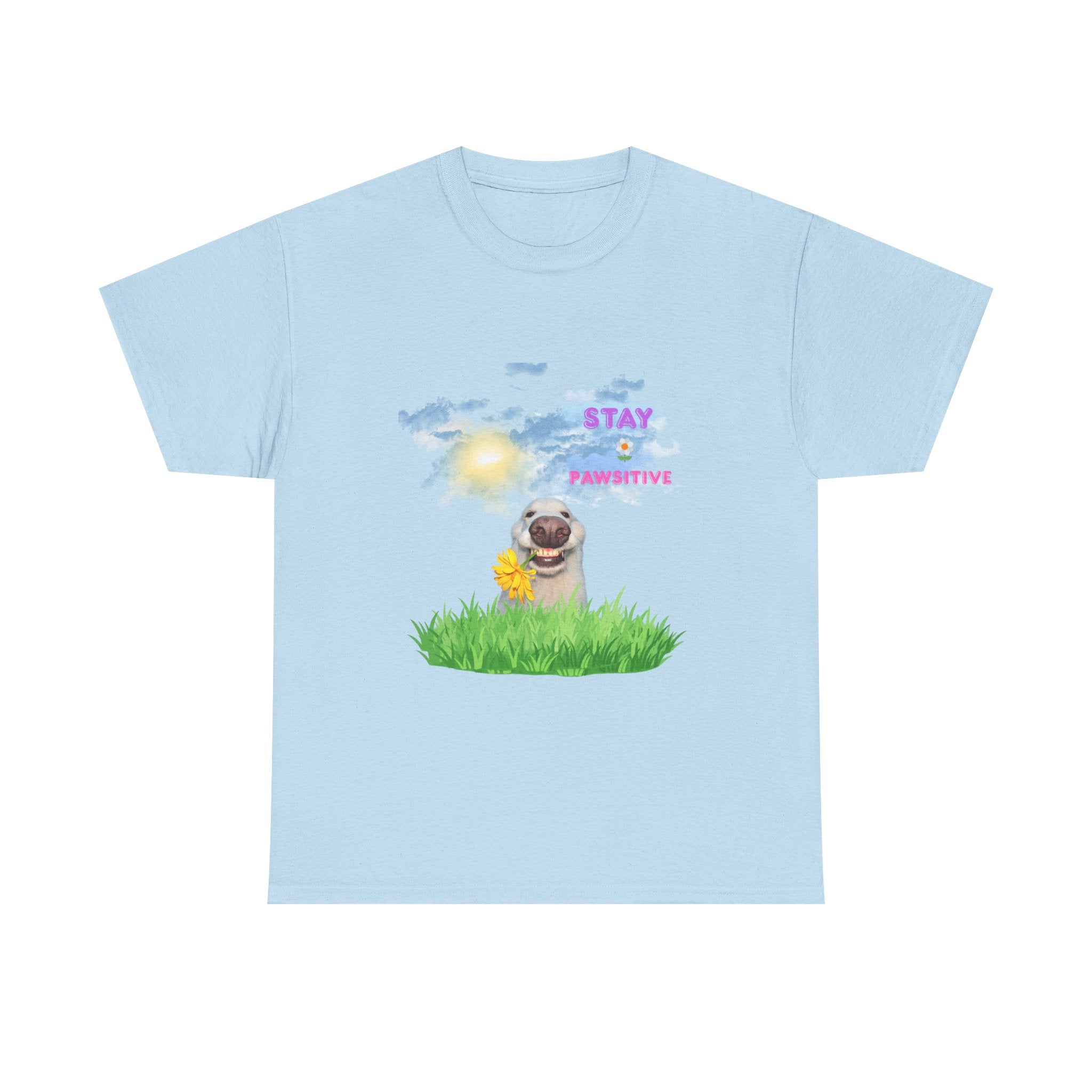 Stay Paw-sitive Dog Tee — Cute Pug Sunshine Graphic T-Shirt