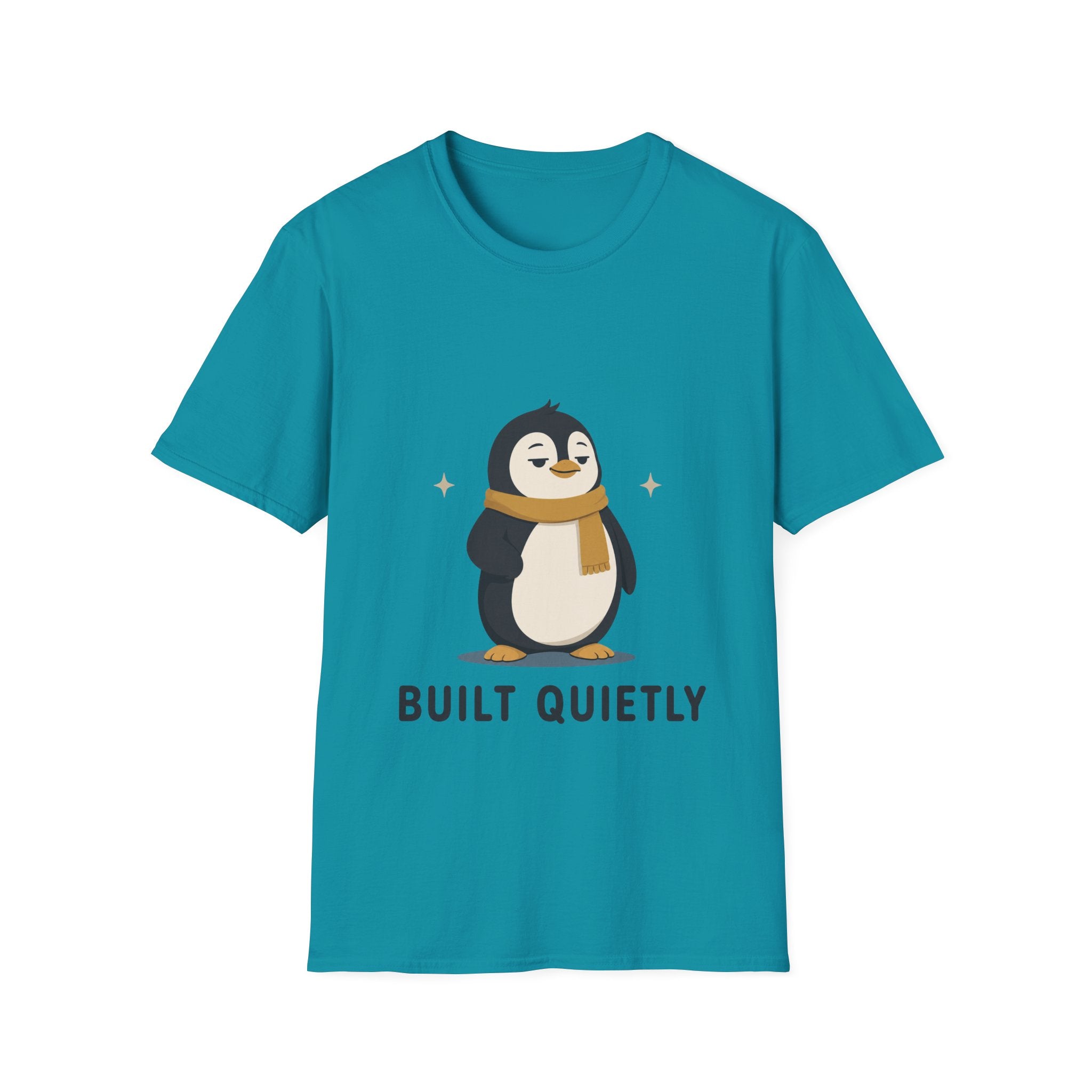 Penguin "Built Quietly" T-Shirt — Cute Cozy Penguin Graphic Tee