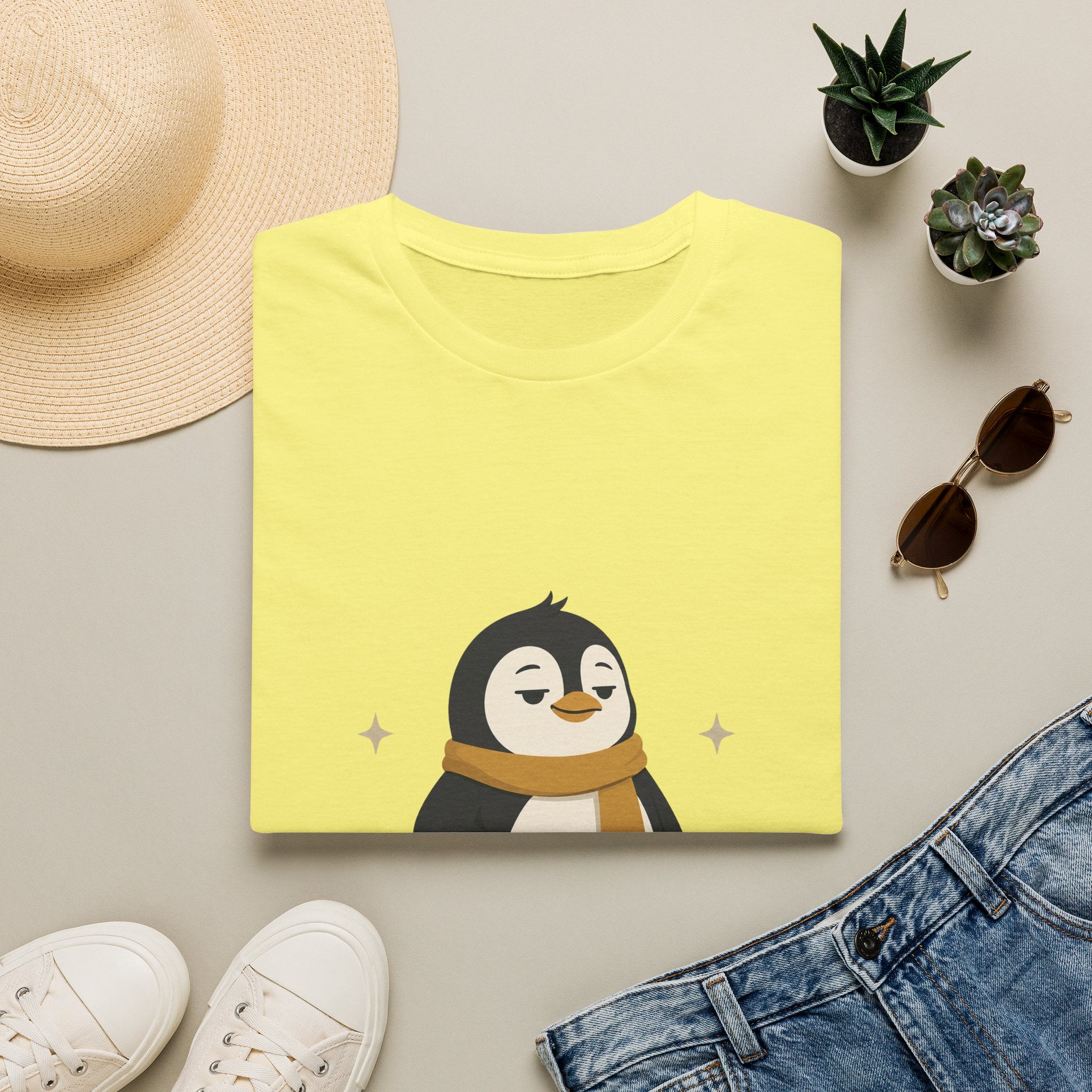 Penguin "Built Quietly" T-Shirt — Cute Cozy Penguin Graphic Tee