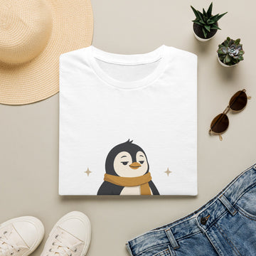 Penguin "Built Quietly" T-Shirt — Cute Cozy Penguin Graphic Tee