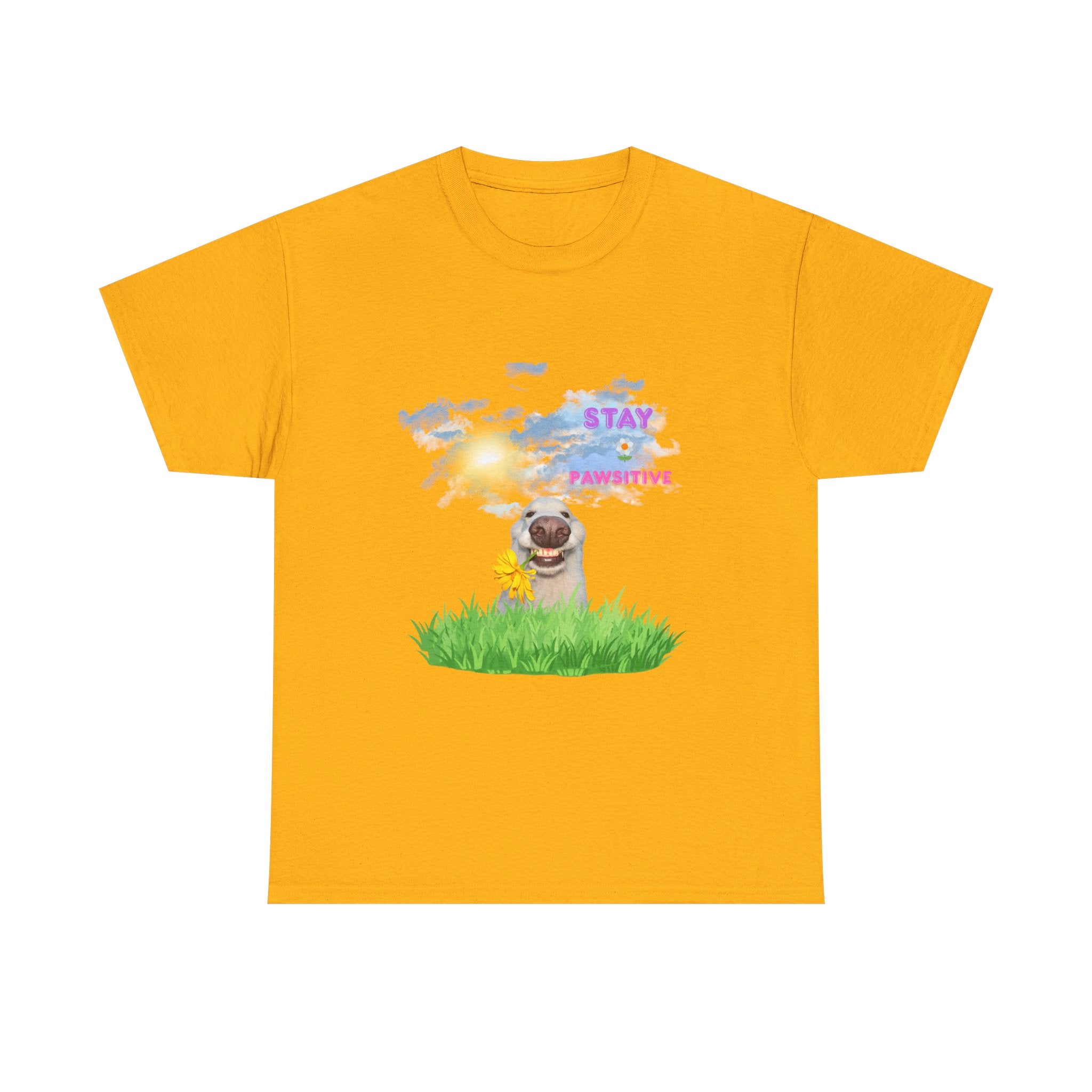 Stay Paw-sitive Dog Tee — Cute Pug Sunshine Graphic T-Shirt