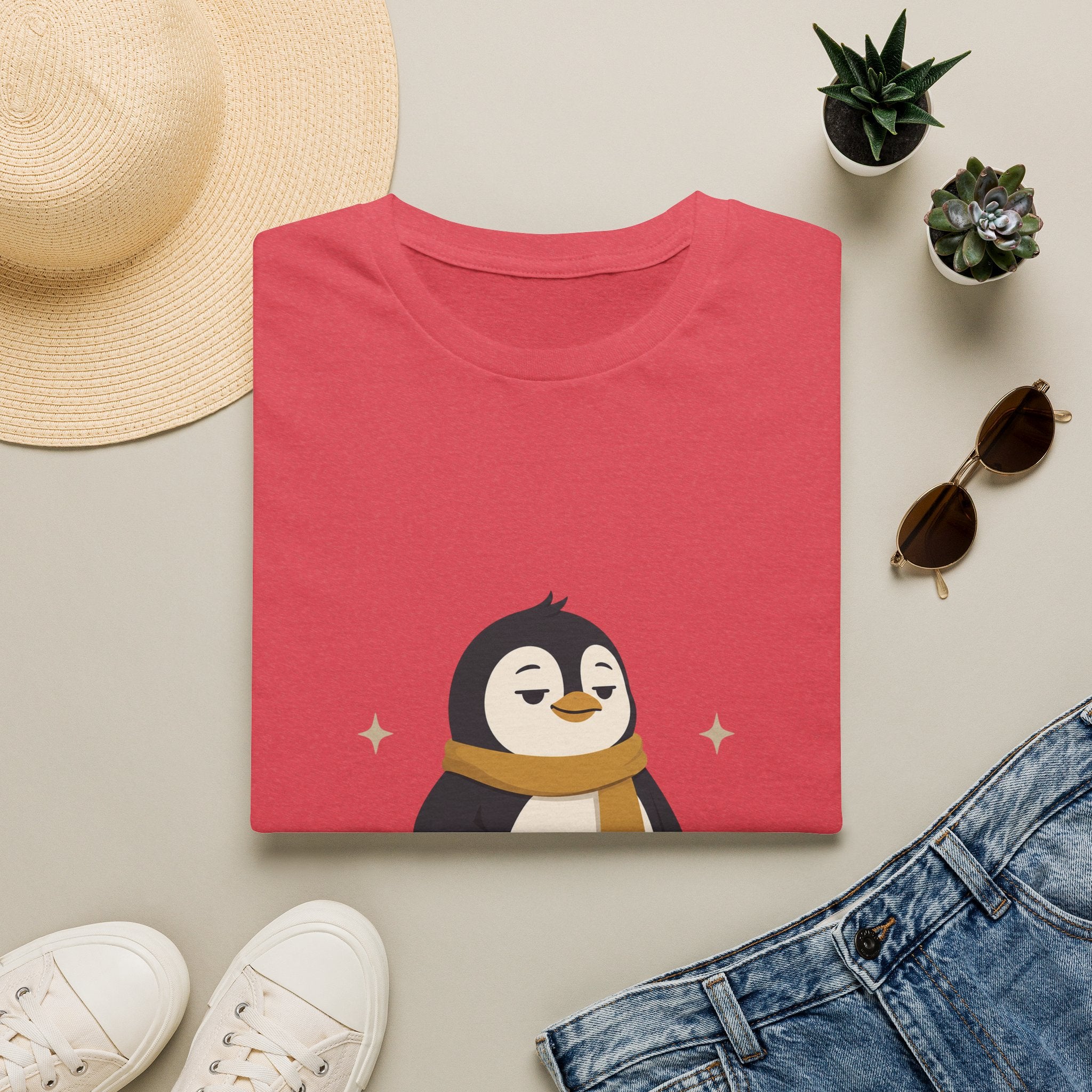 Penguin "Built Quietly" T-Shirt — Cute Cozy Penguin Graphic Tee