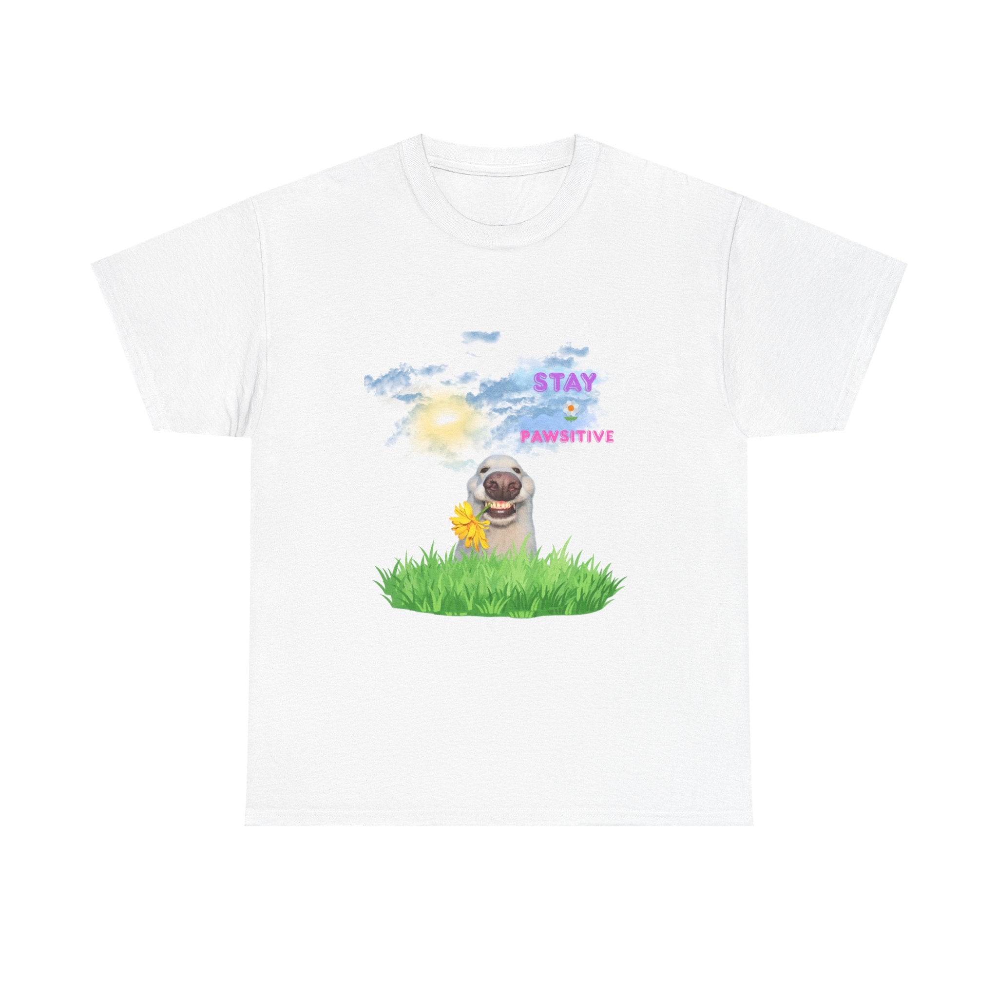 Stay Paw-sitive Dog Tee — Cute Pug Sunshine Graphic T-Shirt