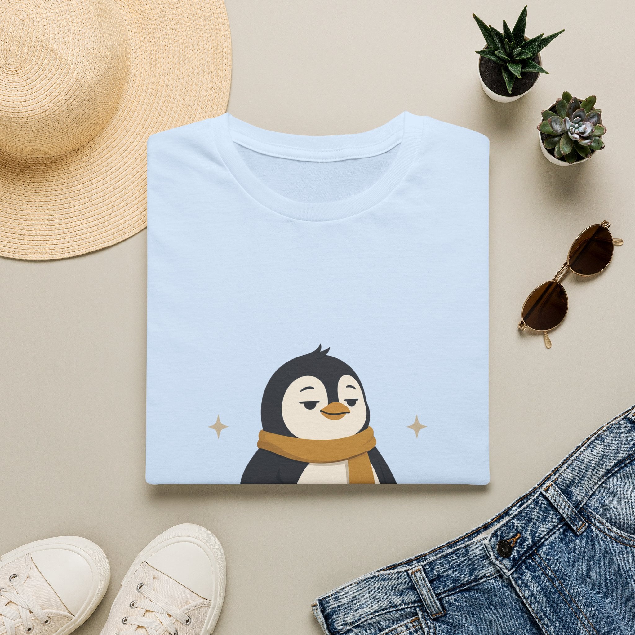 Penguin "Built Quietly" T-Shirt — Cute Cozy Penguin Graphic Tee