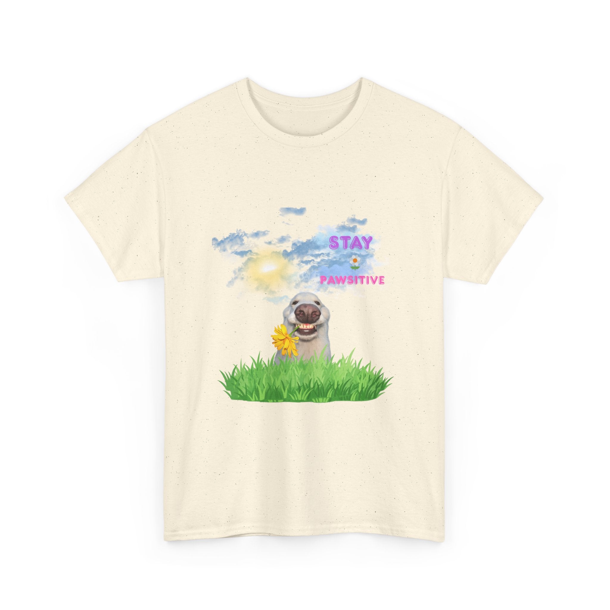 Stay Paw-sitive Dog Tee — Cute Pug Sunshine Graphic T-Shirt