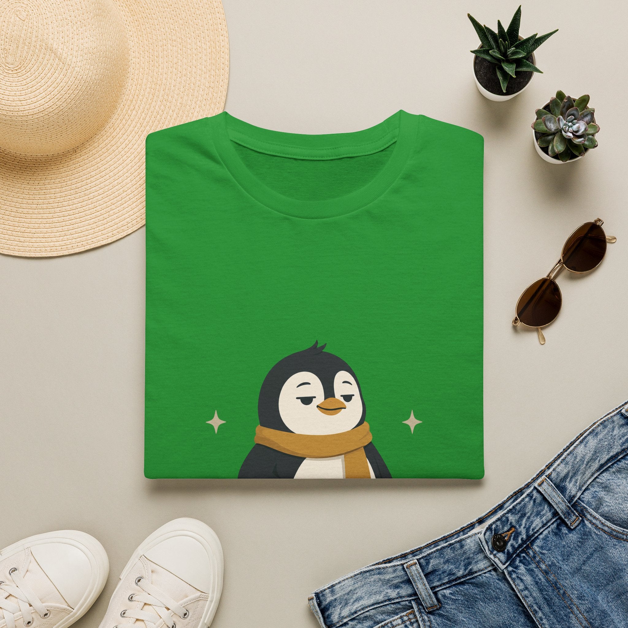 Penguin "Built Quietly" T-Shirt — Cute Cozy Penguin Graphic Tee