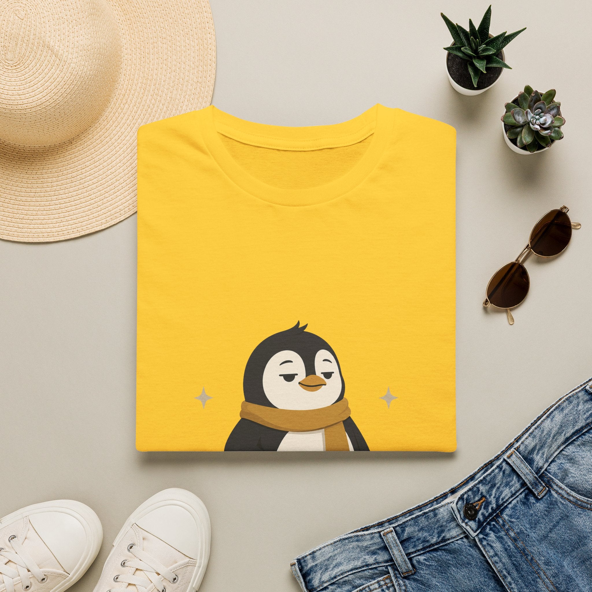 Penguin "Built Quietly" T-Shirt — Cute Cozy Penguin Graphic Tee