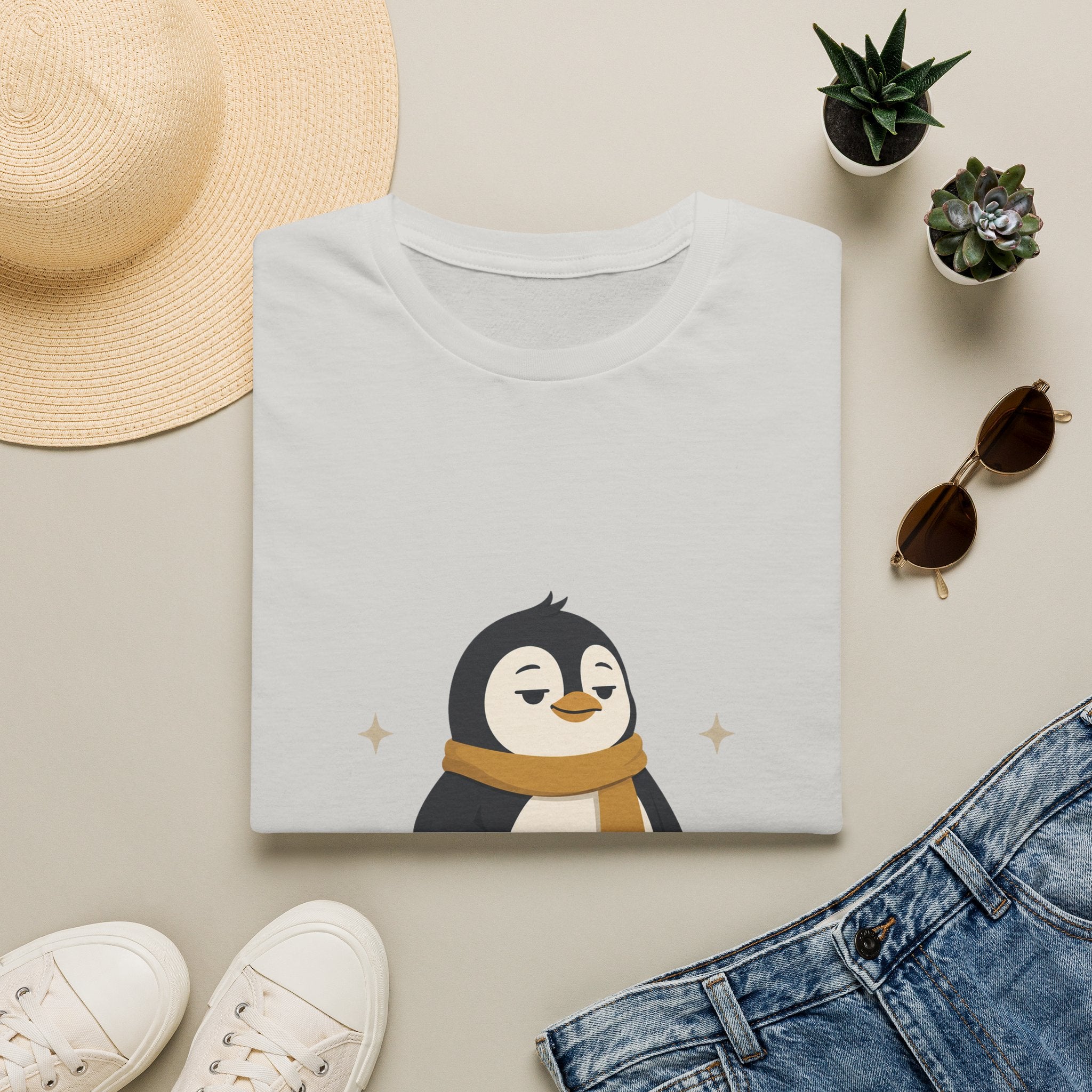Penguin "Built Quietly" T-Shirt — Cute Cozy Penguin Graphic Tee